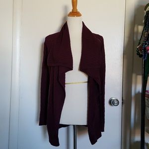 Tahari Long Sleeve Red Plum Cardigan Size XS